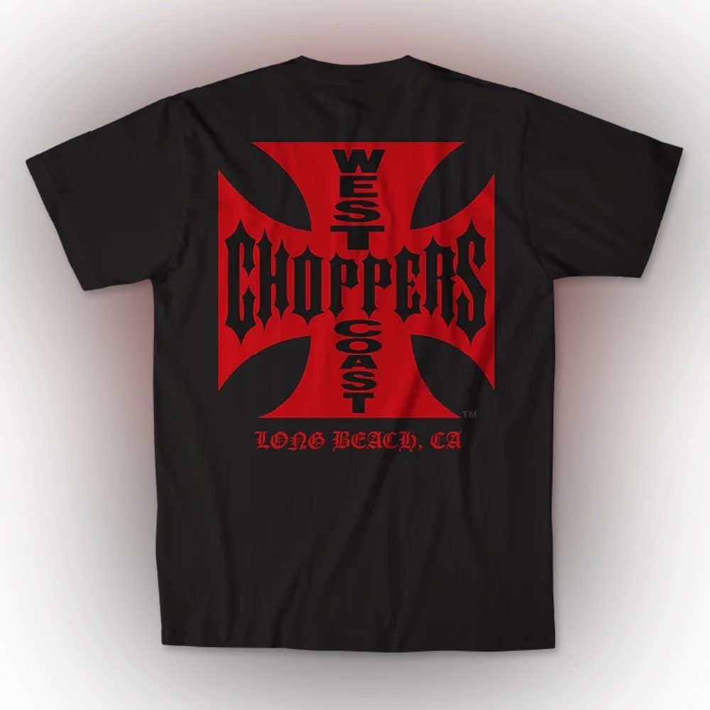WEST COAST CHOPPERS OG CLASSIC TEE - BLACK RED - Picture 2 of 6